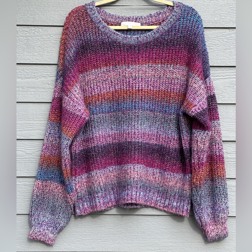 Adyson Parker Space Dye Stripe Sweater. Soft & fuzzy texture Sz 2x= 18/20